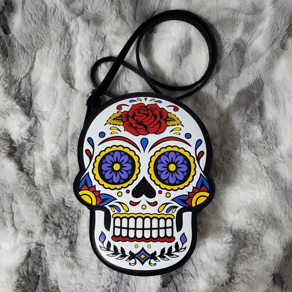 Sugar Skull Halloween Mad Engine Crossbody - Picture 1 of 8